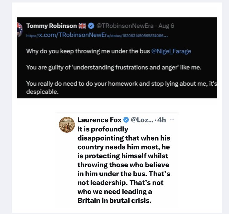 BrynCleat's tweet photo. Oh no, what's happening? They're all falling out๐๐๐
#Farage #Lozza #TommyRobinson #NigelFarage #LawrenceFox #TinyTommy https://t.co/m0ftQstJpS