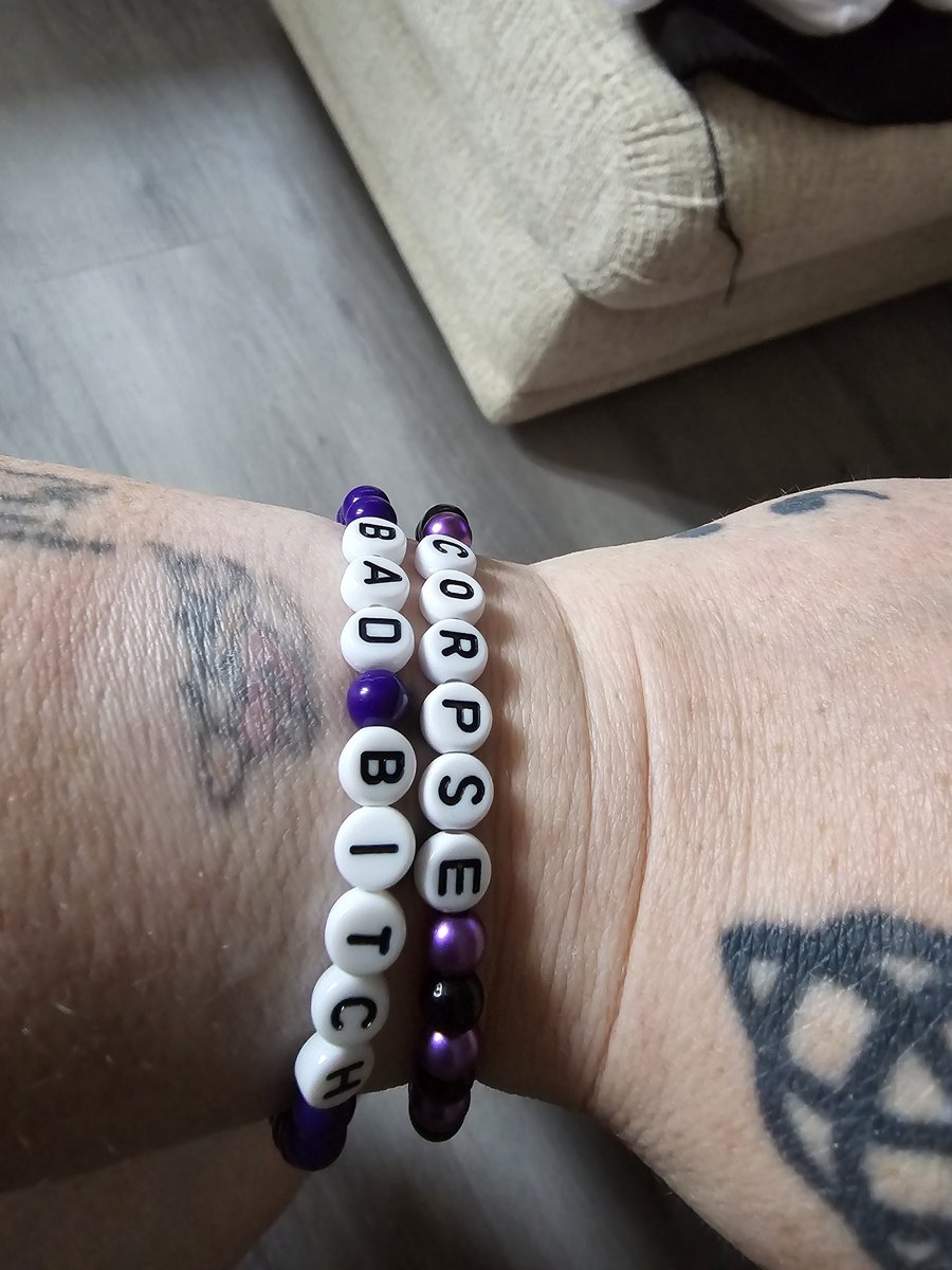 sabledarkmaiden's tweet photo. @Corpse_Husband @corpse #corpsehusband #corpse Happy Birthday to you 🎂 🥳🎉🎁🎊🎈😘 hope you have a great day and enjoy your break... (pic of my bracelets and arm/hand) https://t.co/ylZWxcwq1e
