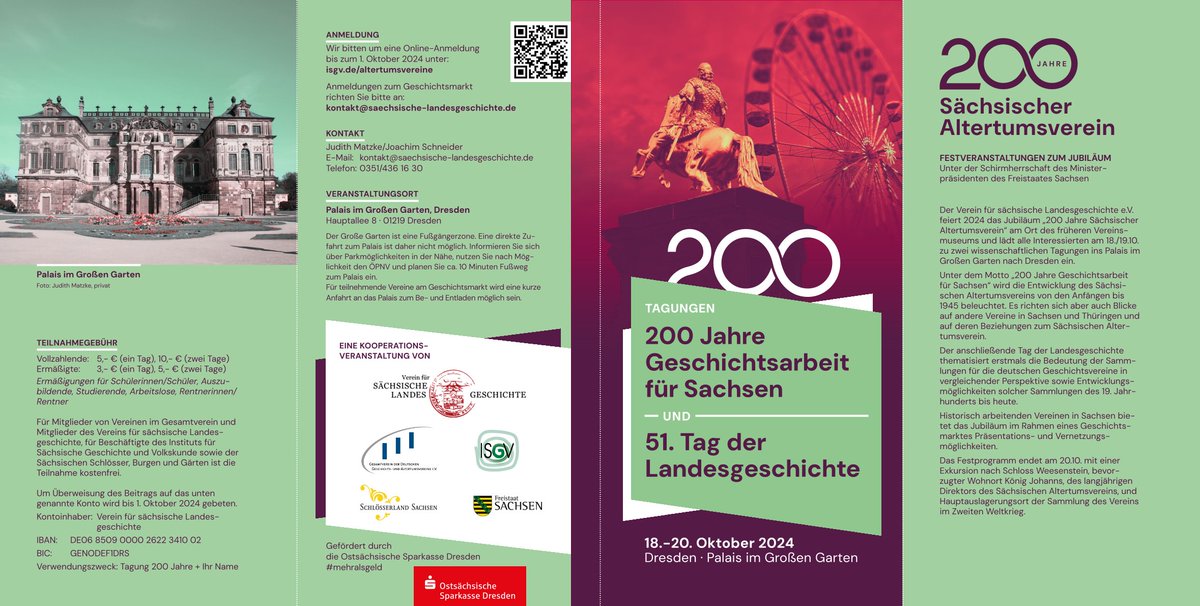 KarinaIwe's tweet photo. #Tagung in #Sachsen:
200 Jahre Geschichtsarbeit für Sachsen//51. Tag der
Landesgeschichte
Wann? 18.-20. Oktober 2024
Wo? #Dresden · Palais im Großen Garten
ua mit @matzke_judith &amp; @AndreasRutzSLG 
Auch die #ArchäologischeGesellschaftinSachsen eV wird mit einem Stand vor Ort sein! https://t.co/bbTFMc02vw