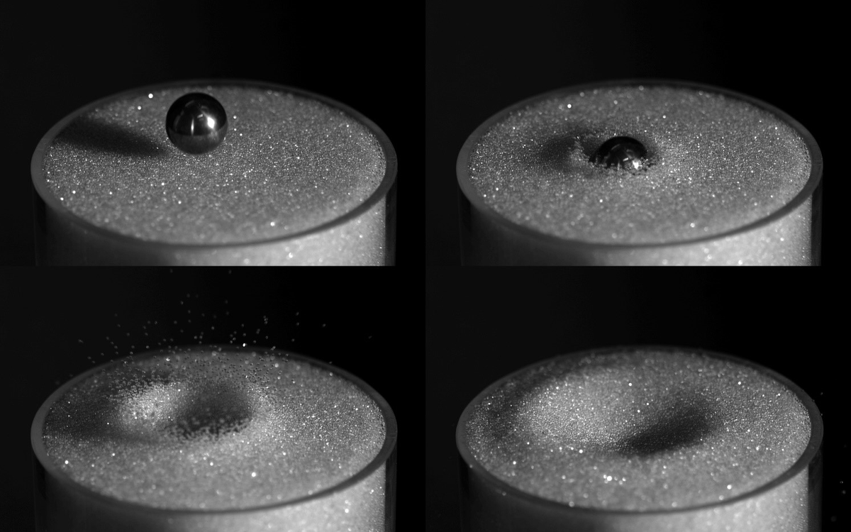 Faire tourner les projectiles pour qu'il s’enfoncent mieux 

insis.cnrs.fr/fr/cnrsinfo/co… La rotation sur lui-même du projectile favorise sa pénétration.

Un modèle physique prédit la profondeur d’enfouissement en fonction des vitesses de chute et de rotation.

<a href="/CNRSingenierie/">CNRS Ingénierie</a> <a href="/CNRS/">CNRS 🌍</a>