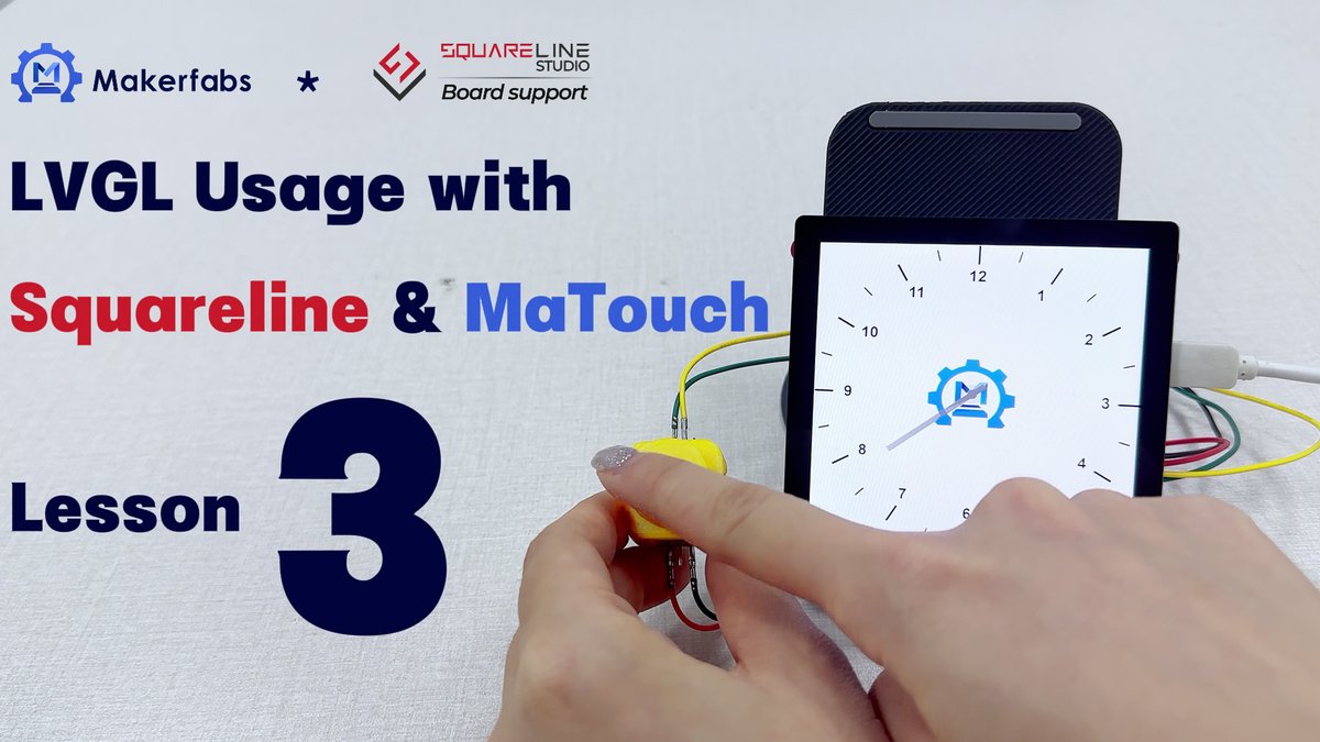 MakerfabsTech's tweet photo. Our LVGL Usage with Squareline & MaTouch lesson#3 is updated,we made a #knob based on a #MaTouch 4-inch #display. It's composed by AS5600 IC and magnet, with 3D printed case, based on #LVGL running on MaTouch,support by #SquareLine and #Arduino🥰
link: https://t.co/BKTL1pA5cg https://t.co/dFvTgao8m8
