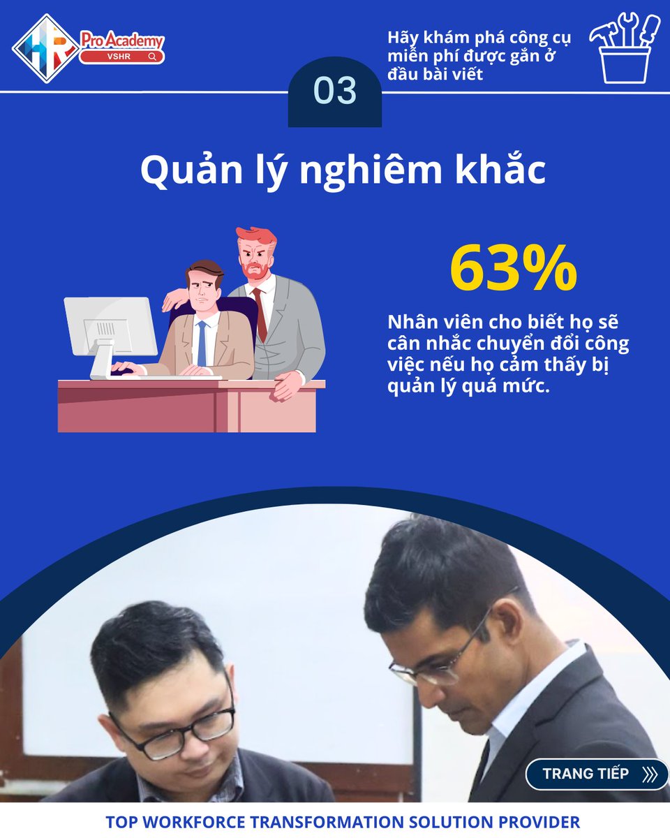 VSHRProAcademy's tweet photo. Chỉ cần tránh 03 điều sau, nhân viên sẽ đóng góp nhiều hơn 68% cho công ty

💡 Bạn sẵn sàng để thúc đẩy sự phát triển của tất cả Nhân viên chưa? Hoàn thành bài test  với 5 phút và hoàn toàn miễn phí 👉  https://t.co/tV4ZOpudUF https://t.co/N4boW74Kyg