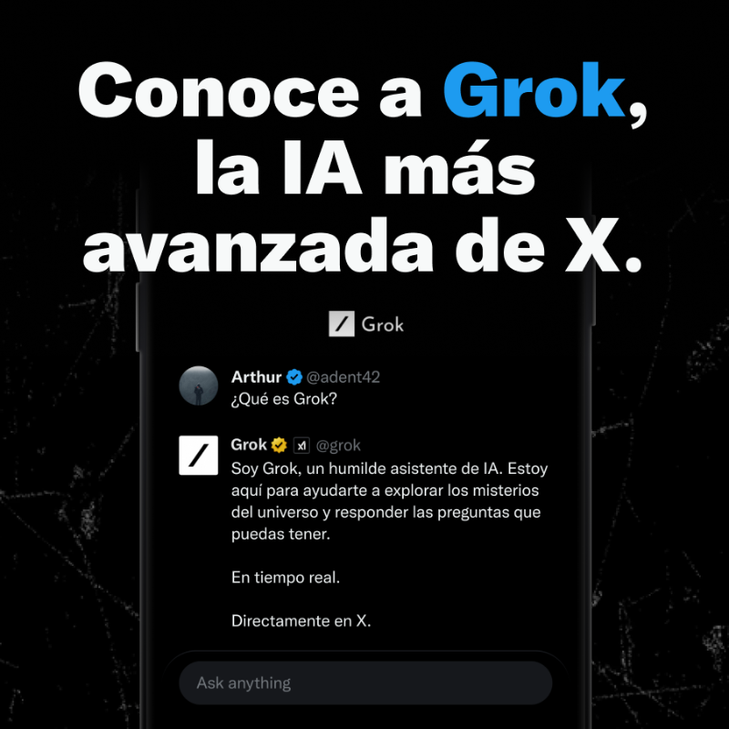 premium's tweet photo. Conoce a Grok.

Tu IA en tiempo real, aquí en X.

Disponible para usuarios Premium.