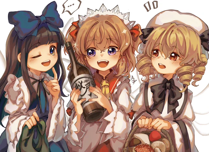 個人的に凄く可愛く描けた!と思った、光の三妖精の絵の再掲です…。 