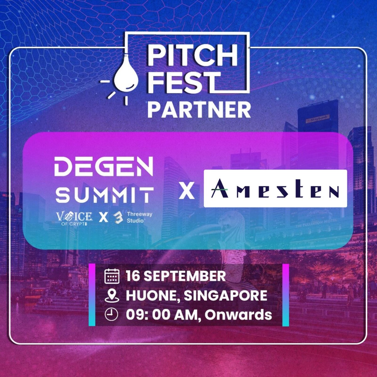DegensummitOg's tweet photo. #DeGenSummit just leveled up! ⚡ Excited to announce @amestencapital as our #VenturePartner. This is Just a beginning 🚀
Book your tickets now: https://t.co/daPyaavRXu 🔥
#DegenSummit2024 #Crypto #Blockchain #CryptoEvents #Web3 https://t.co/VKo7nHibis