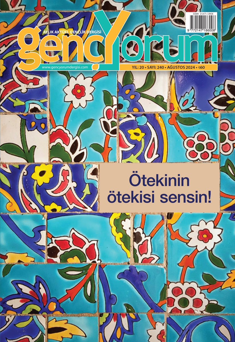 Genç Yorum Dergisi Ağustos sayısı çıktı! 

“Ötekinin ötekisi sensin!”

Ayrıntılar Ağustos sayımız ve web sitemizde…

gencyorumdergisi.com/2024/08/genc-y…

#dergi #gencyorum #milliyetçilik #ırkçılık #tarafgirlik