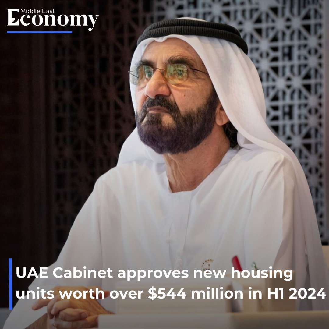 Economy_ME's tweet image. The UAE Cabinet, chaired by H.H. Sheikh Mohammed bin Rashid Al Maktoum, approved 2,618 housing units worth more than AED2 billion ($544.5 million) during the first half of 2024. Read more economymiddleeast.com/news/uae-cabin…
#UAE #SheikhMohammed #Housing #Loans #RealEstate