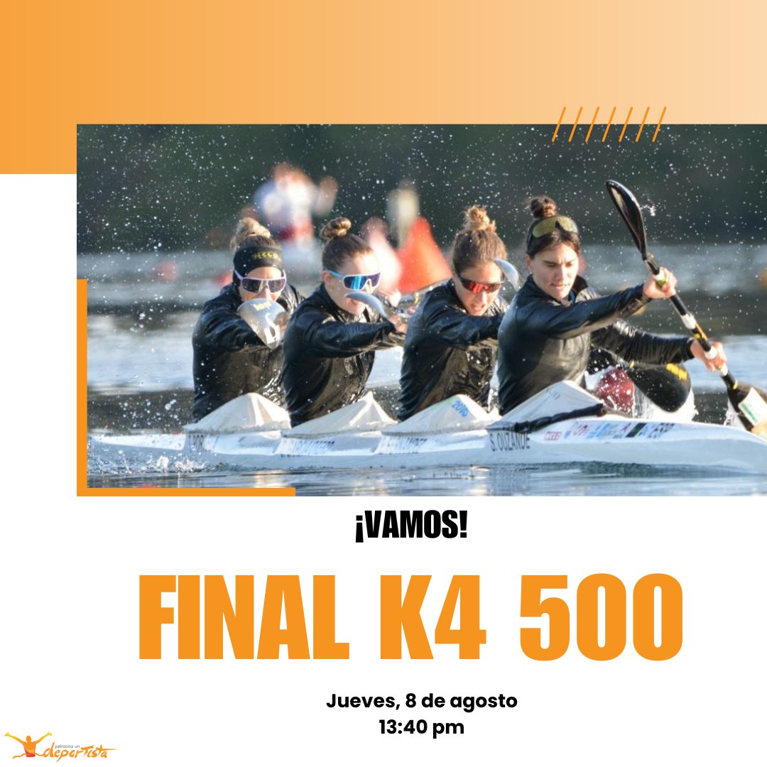 ¡Hoy tienes una cita que no te puedes perder! A las 13:40 Estefanía Fernández luchará una gran FINAL junto a Sara Ouzande, Carolina García y Teresa Portela en modalidad K4 500. ¡Vamos a por la medalla, chicas!💪

#patrocinaundeportista #patrocina1depor #juegosolimpicos #paris2024