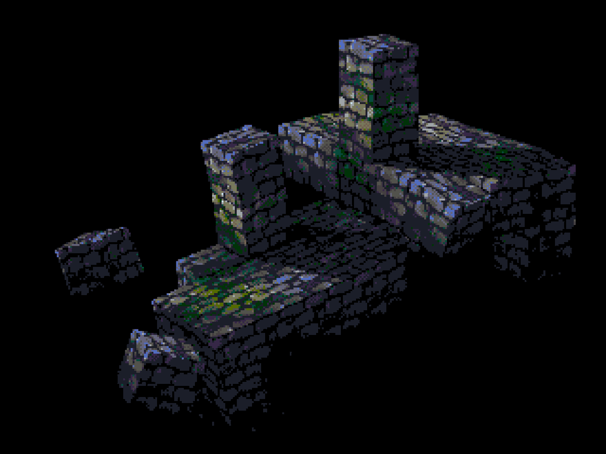 MrmoTarius's tweet photo. "How far can you go with a single texture tile, vertex lighting, raytraced shadows and some geometry node shenanigans?" https://t.co/7q3lOZqGiO