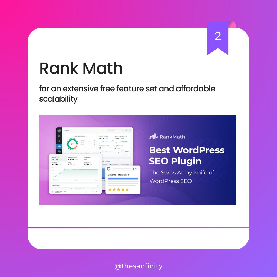 Sanfinityweb's tweet image. Are you looking to boost your website&apos;s visibility? 🌟
We&apos;ve got you covered! After extensive research and thorough testing, we&apos;ve identified the top 5 WordPress SEO plugins that can significantly improve your search engine rankings.🚀

#WordPressSEO #SEOPlugins