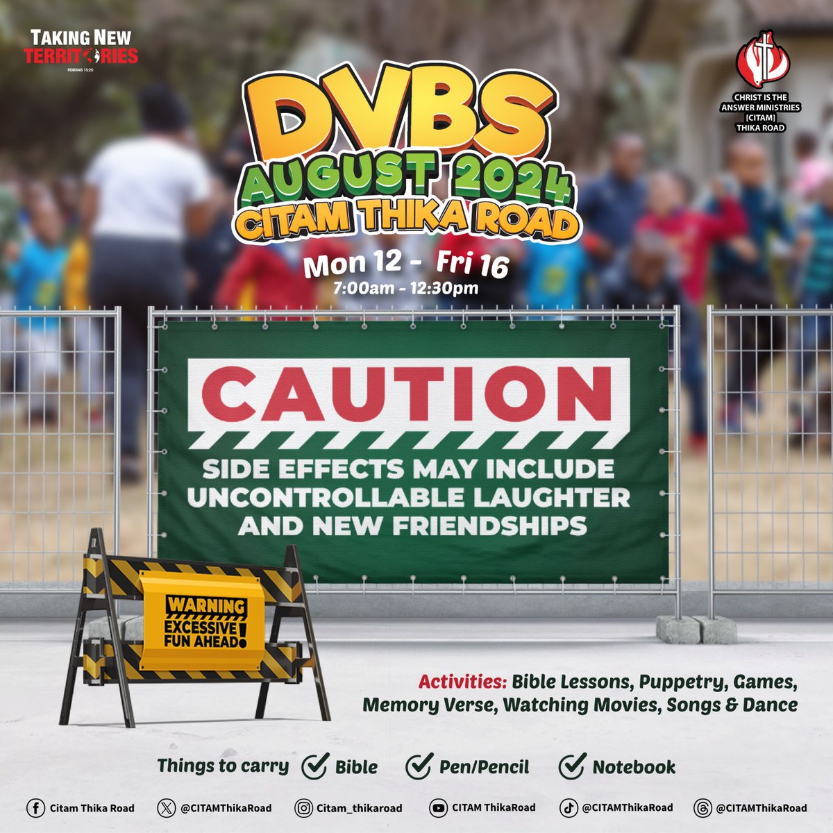 CITAMRoysambu's tweet photo. Tell a friend to tell a friend!!

#DVBSWeek2024
#ChildrenforChrist
#TakingNewTerritories
#CITAMThikaRoad
#ChildrenOfGod https://t.co/7GtstEw85r