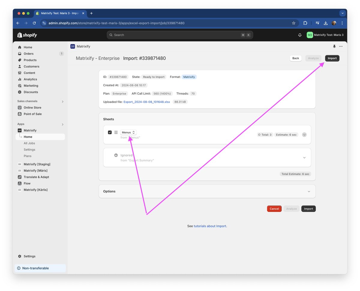 Matrixify tweet media