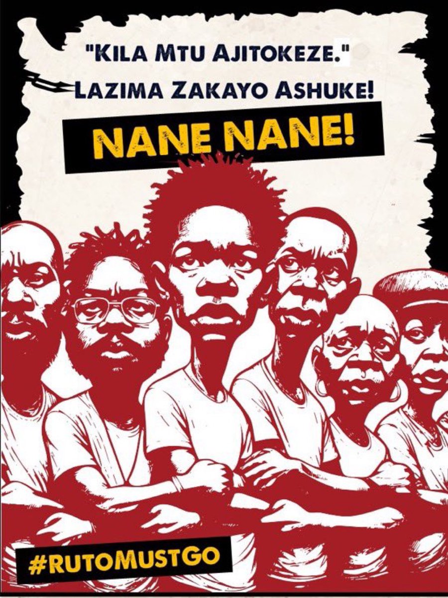 Tukutane #NaneNane
If huezifika AMPLIFY.
Every single voice counts!

This is your country
You have every right to protect it against <a href="/WilliamsRuto/">William Samoei Ruto, PhD</a>'s incompetence &amp; lies, against corruption, against police brutality.
You have every right to demand accountability

Let's go bravely!