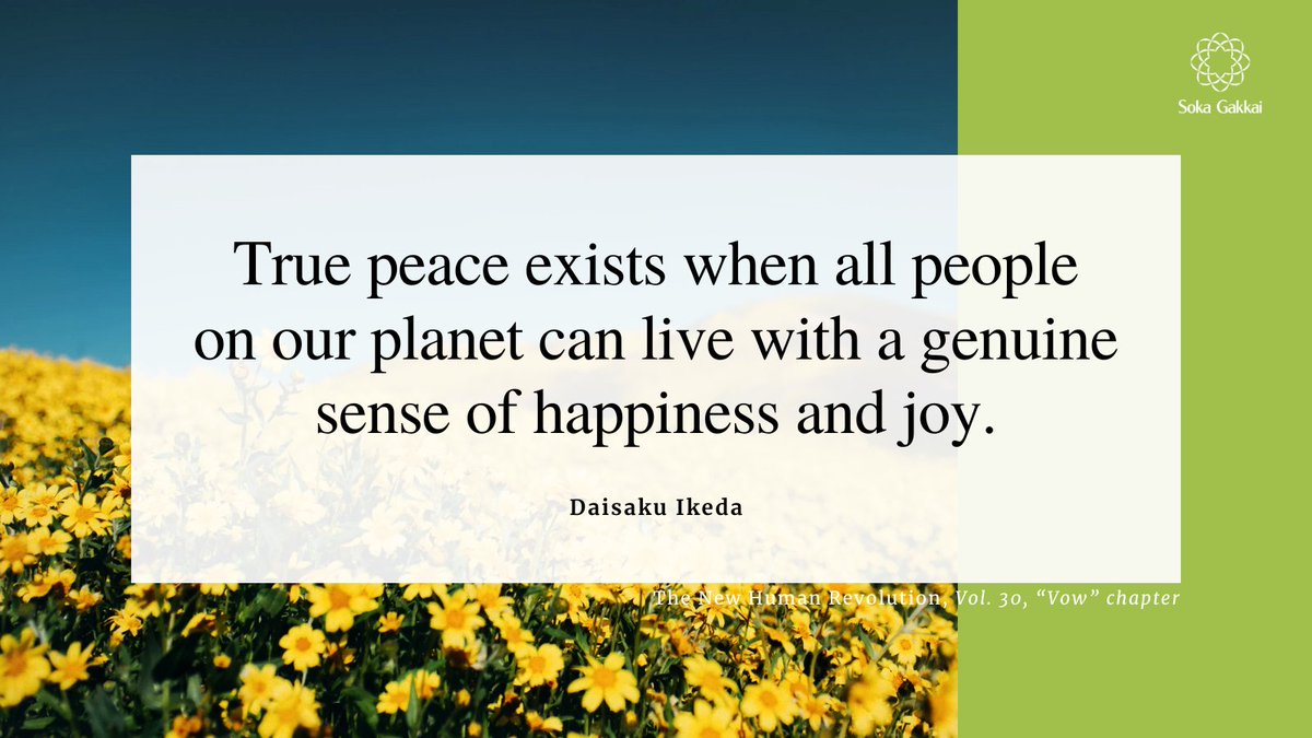 daisakuikeda_of's tweet photo. “Peace is not simply the absence of war. True peace exists when all people on our planet can live with a genuine sense of happiness and joy, free from fear and anxiety caused by the threat of nuclear weapons, hunger, poverty and discrimination.” https://t.co/ifcAeBsPNa