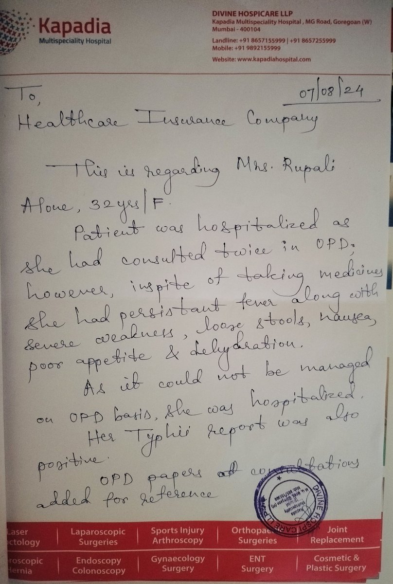 Bhanumedia's tweet photo. @careinsuranceIN मेहनत की कमाई पर डाल। तुम्हारा जवाब: पेशेंट को ओपीडी में ठीक किया जा सकता था इसलिए क्लेम नहींमिलेगा। 2 बार अलग-2 हॉस्पिटल में दिखाने के बाद भी जब पेशेंट को आराम नहीं मिला उसे एडमिट कराया गया। देखो डॉक्टर क्या कह रहा है। तुम इस रिपोर्ट को भी अनदेखा कर रहे हो। https://t.co/derNuEcmIm