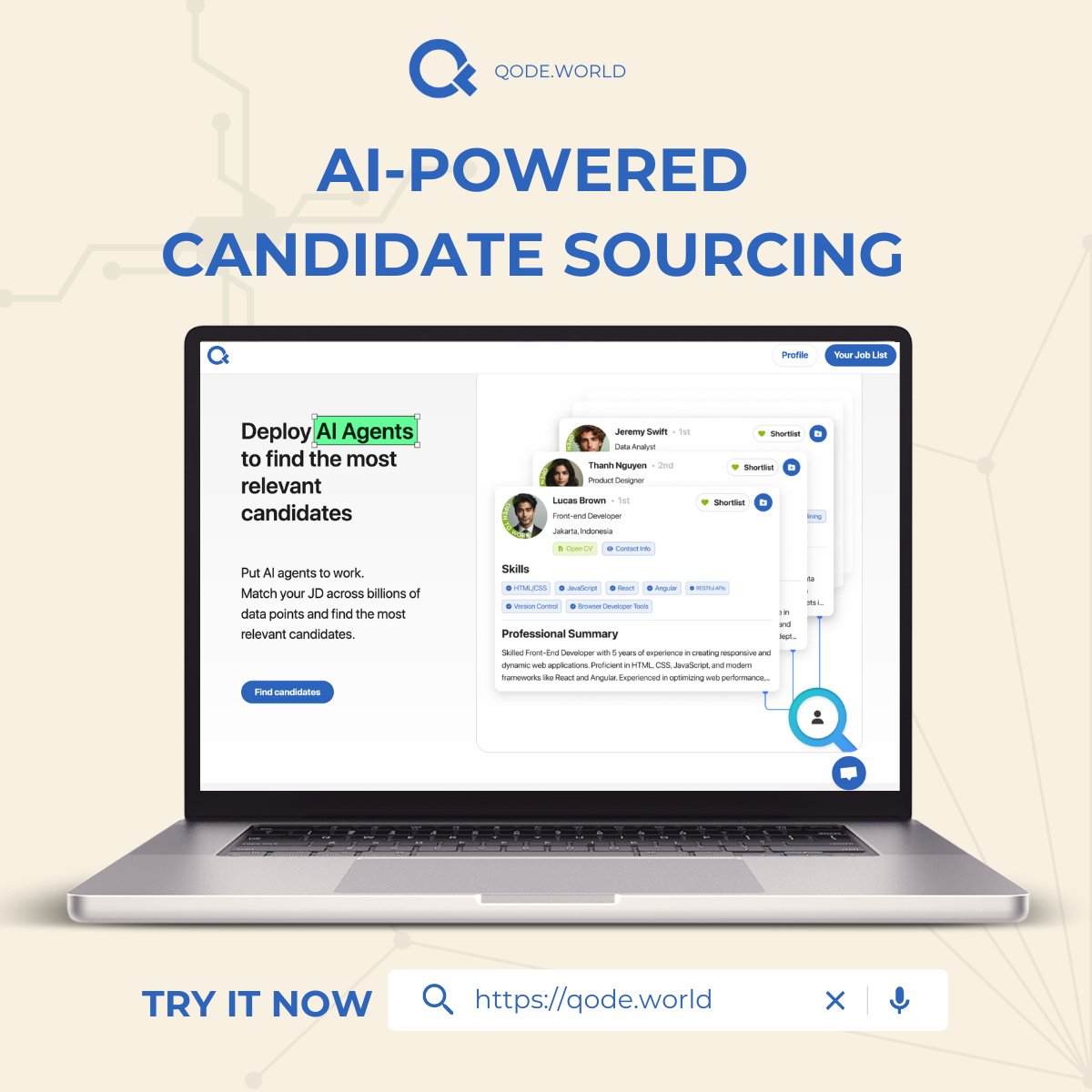qode_world's tweet image. The future of candidate sourcing! 🚀
Our AI-powered candidate sourcing tool analyzes thousands of resumes to find the best match and streamlines finding the perfect candidate, eliminating biases.
🔗 Revolutionize your hiring: qode.world
#qode #newproduct #HRTech