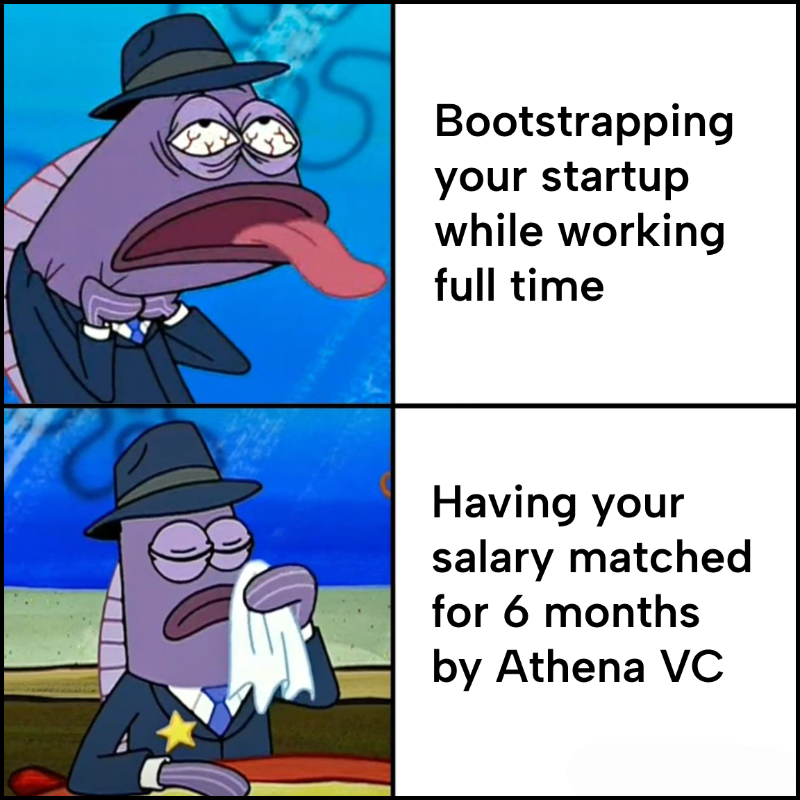 _AthenaVC's tweet photo. Startups are not as risky as you think. Especially when done with @_AthenaVC

We’ll match your salary, you keep ~90% equity.

Register at https://t.co/YSr53lLUsp for free.