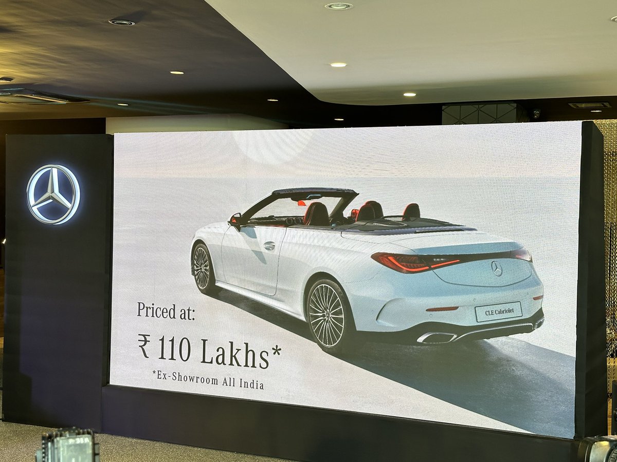 AUTOTODAYMAG's tweet photo. Mercedes-Benz has launched the CLE Cabriolet for a price of Rs 1.10 crore (ex-showroom). It gets 8 colour options and three interior trim options, which are customisable.
#Mercedes #MercedesAMG #MercedesBenz #CLECabriolet #AMGGLC43 https://t.co/5qc4QYZ6o7