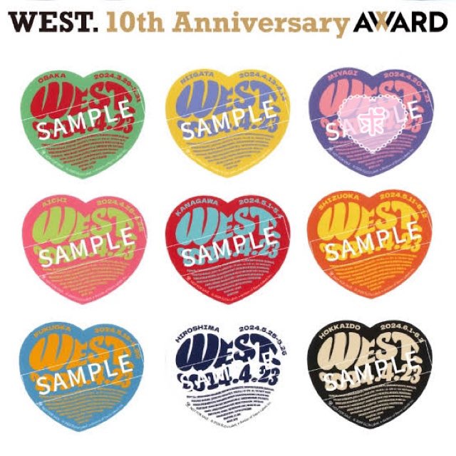 taka__24's tweet photo. WEST. 10th Anniversary LIVE TOUR AWARD
会場限定 ステッカー 交換

【譲】 広島、大阪(ドーム)
【求】 宮城、東京(ドーム)

お心当たりある方はDMいただけますと幸いです。

 #WESTꓸ交換 #WESTꓸ_AWARD 
 #WEST交換 #WESTステッカー https://t.co/HGenwgj6fi