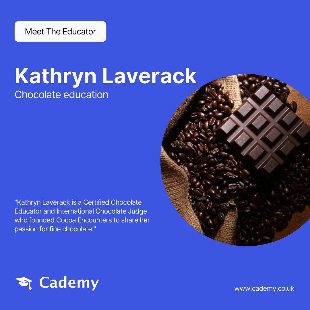 cademy__'s tweet image. 🦉 Meet the Educator: Kathryn Laverack - certified chocolate educator and international chocolate judge.
👉 Discover her courses by searching for Kathryn Laverack on cademy.co.uk
#Educator #Trainer #CourseProvider #Instructor #EducationDirectory #Cademy 
@KathrynLincs