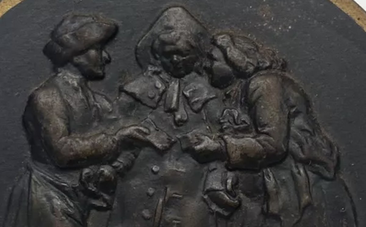 Recently purchased this 11cm bronze roundel,a detail taken from Hogarth’s ‘canvassing for votes’….I’ve never seen this work before,does anyone have any information on it?