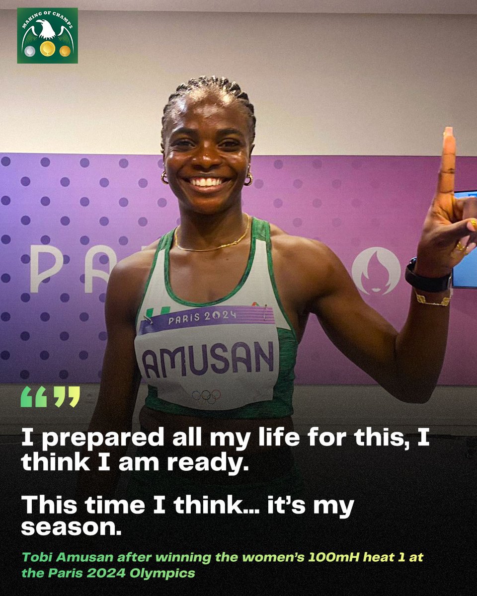 MakingOfChamps's tweet photo. 📢📢Proclaim it to the rooftops.... it is Tobi Amusan's season!! 

In fact let's go spiritual: "I am God. At the right time I'll make it happen." (Isaiah 60:22 MSG) . 

Oluwatobiloba - God is a great King 🙇‍♂️🙇 https://t.co/p3yl1od5Jo