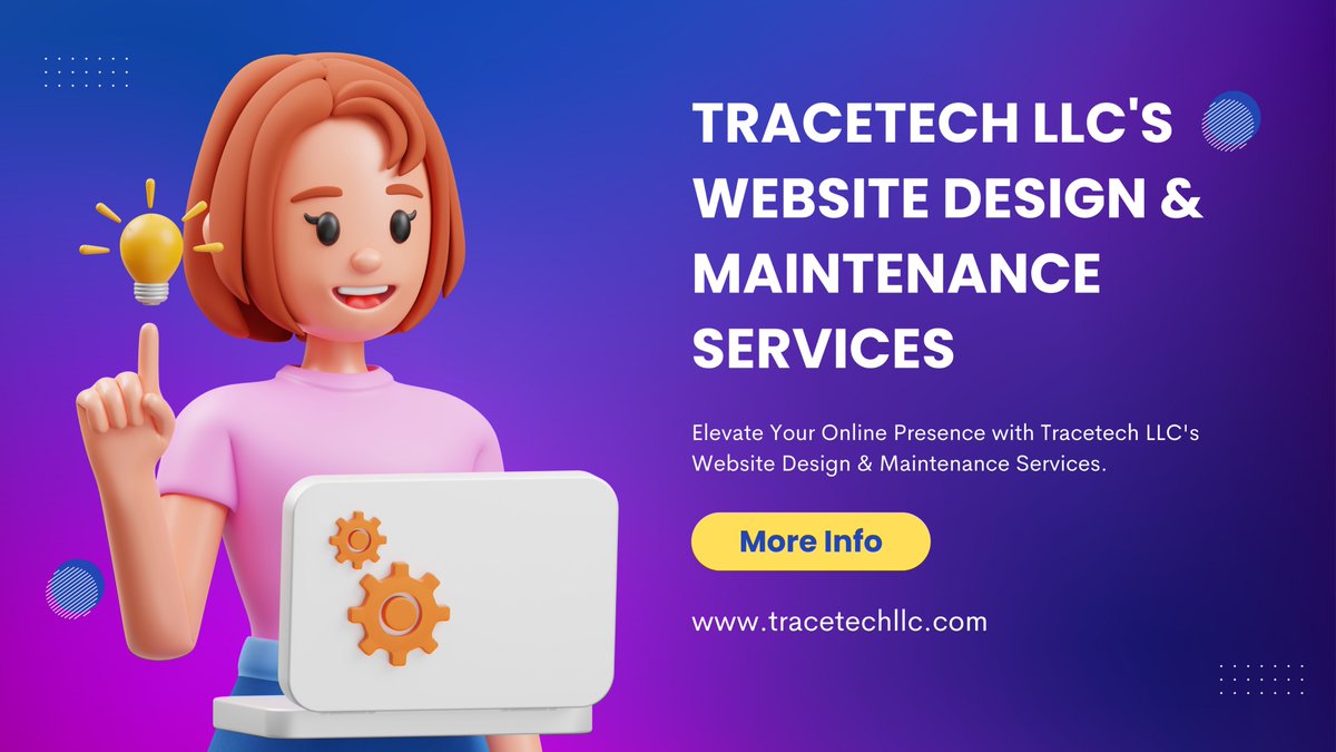 Tracetechllc's tweet photo. Enhance your online presence with Tracetech LLC's #WebsiteDesign &amp; #Maintenance services! 🌐 Custom designs, regular updates, SEO-friendly, and mobile optimized. Let's build something amazing together! 

Visit: https://t.co/f05vaWwene

#WebDesign #DigitalSolutions #TracetechLLC https://t.co/bXCssN6mmO