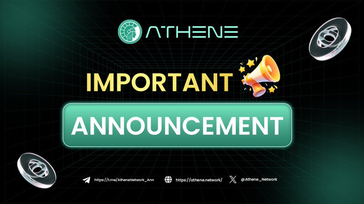 Athene_Network's tweet photo. Important Announcement from Athene Network

We would like to announce some important information regarding the mechanism for transferring ATH to the P2P (https://t.co/9rpgzDHCZC) and https://t.co/8uJTPH7dMv exchanges for trading:

1⃣ Extended Limits for Accounts Holding 2 or More Diamond Packages:

🟠Accounts holding 2 or more diamond packages can transfer ATH without limits to the https://t.co/A4auK71r55 exchange for trading. This aims to facilitate transactions and ensure ATH liquidity in the market.

2⃣ Ensuring ATH Price on https://t.co/8uJTPH7dMv Does Not Drop Below $0.4:

🟠To ensure the price of ATH on https://t.co/8uJTPH7dMv remains at least $0.4 when listed and to prevent the price from dropping, we have decided to only vest for users who have invested and hold 3 or more diamond packages. The initial vesting rate will be announced after the ATX exchange is launched this weekend.

3⃣ Notice for Users Not Holding 3 or More Diamond Packages:

🟠Users who do not hold 3 or more diamond packages, please wait until ATH officially launches on the mainnet, and the vesting schedule will be announced later.

We hope that these measures will help maintain the stability and value of ATH on the exchanges, while providing the best conditions for our investors.

Thank you for your continued support of Athene Network. We look forward to your active participation in our upcoming programs and events.

Related News: https://t.co/tq13ldQ1rA