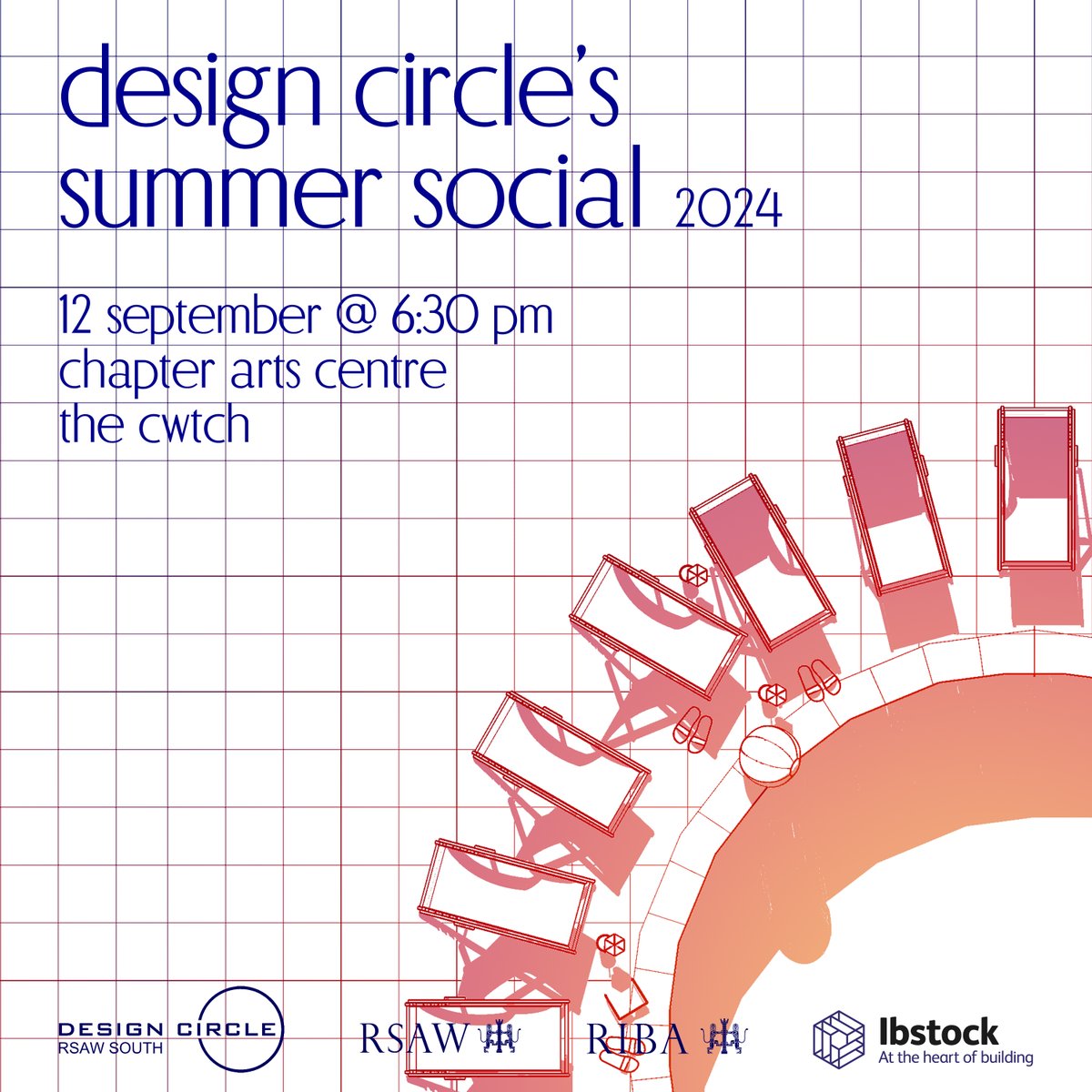 🎉Event announcement 🎉

Join us on 12th September for our Summer Social at <a href="/chaptertweets/">Chapter Arts Centre</a>, kindly sponsored by <a href="/weareibstock/">Ibstock - At The Heart of Building</a> 

Connect with fellow design enthusiasts and professionals, share ideas and enjoy a free drink or two!

Reserve a spot now at tinyurl.com/wzn3vzy9