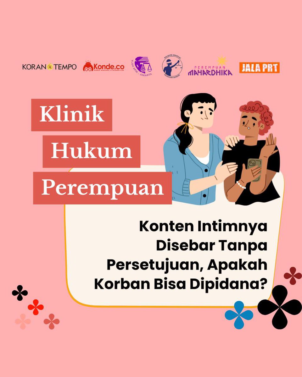 konde_co's tweet photo. Kasus penyebaran konten intim tanpa persetujuan kembali terjadi. Perempuan yang diduga sebagai korban dipanggil kepolisian untuk menjalani pemeriksaan. Apakah korban bisa dipidana padahal dia tidak menyebarkannya?

https://t.co/unXAllVMoi

#KlinikHukumKondeco #KBGO #NCII https://t.co/4TOUPbuHAc