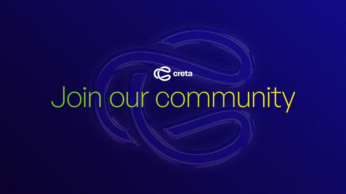 CRETA_WORLD's tweet photo. Stay informed and connect in our official communities. Maximize your experience – join the CRETA network today! 🌟🙂

Dive into the CRETA! 
▶️ https://t.co/mTCAlAiMXM

$CRETA @CRETA_WORLD https://t.co/HJwjhIhjc4
