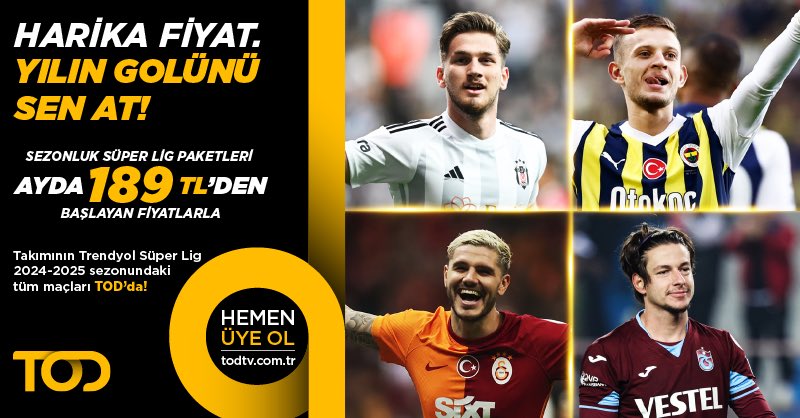 tod_tr's tweet photo. Trendyol Süper Lig 2024/25 Sezonu beIN SPORTS'ta, beIN SPORTS TOD'da! 💛

#TOD #TODTürkiye #TrendyolSüperLig #BambaşkaBirSezon https://t.co/zS8uugb302