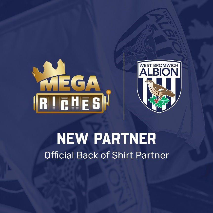 WBA's tweet photo. We're delighted to announce Mega Riches as the new back of shirt sponsor for the 2024/25 season. 👕