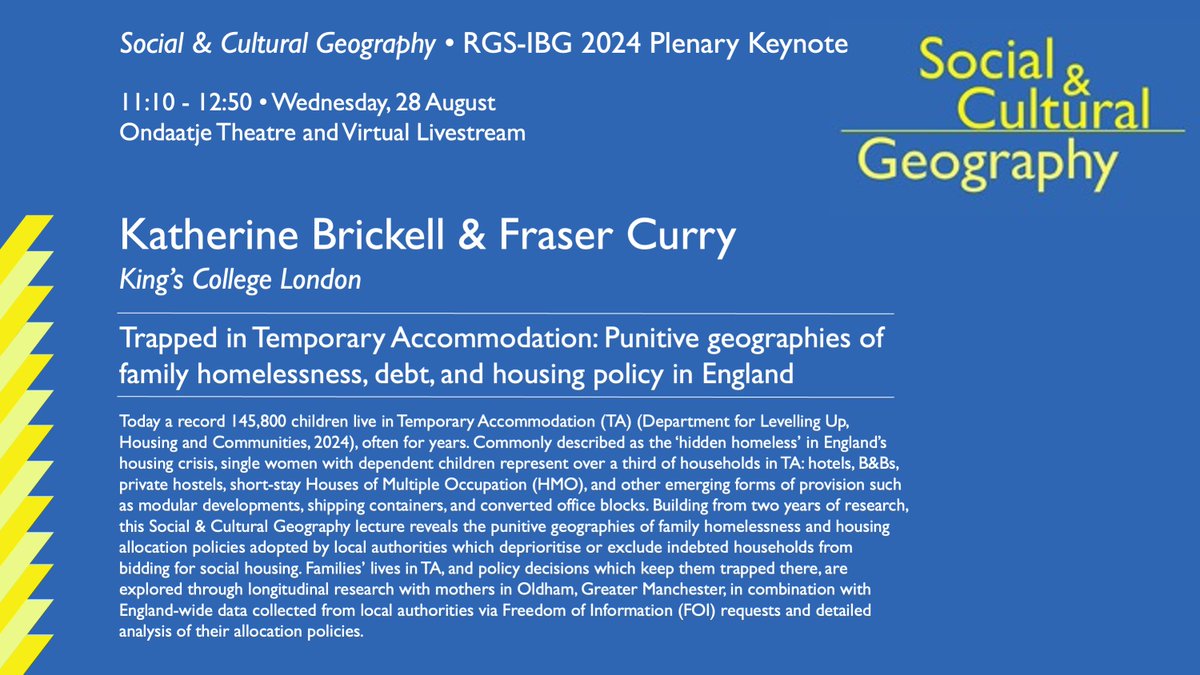 David Bissell (@davidbissell) on Twitter photo Here at <a href="/SocCultGeog/">SCGeog Journal</a> we're very excited about our plenary keynote at the <a href="/RGS_IBG/">Royal Geographical Society (with IBG)</a> in a few weeks' time which is being given by <a href="/K_Brickell/">Prof Katherine Brickell</a> and Fraser Curry <a href="/kclgeography/">King's Geography</a> 🤩You can join us in the Ondaatje Theatre or Online at 11:10 BST on Wed 28 Aug 🙌 Here at <a href="/SocCultGeog/">SCGeog Journal</a> we're very excited about our plenary keynote at the <a href="/RGS_IBG/">Royal Geographical Society (with IBG)</a> in a few weeks' time which is being given by <a href="/K_Brickell/">Prof Katherine Brickell</a> and Fraser Curry <a href="/kclgeography/">King's Geography</a> 🤩You can join us in the Ondaatje Theatre or Online at 11:10 BST on Wed 28 Aug 🙌