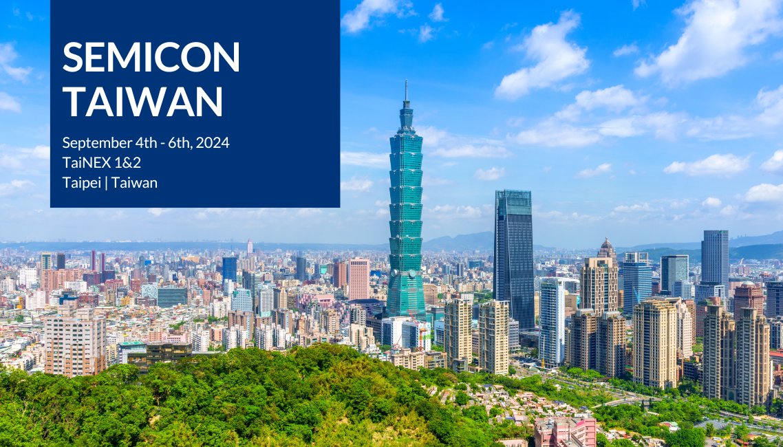Join us at Sept 4-6 at #SEMICON Taiwan! Experience developments across 8 key industry themes incl. manufacturing &amp; smart technologies. Don’t miss this network opportunity &amp; explore advanced optical solutions shaping the future of #semiconductors. More: semicontaiwan.org