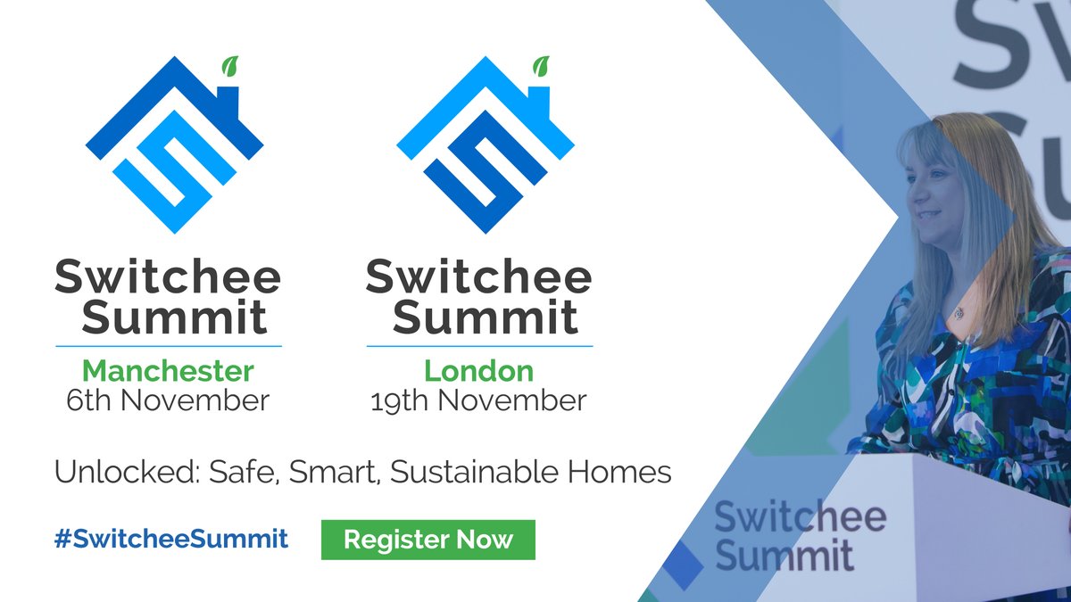 SwitcheeLtd's tweet photo. 📣The Switchee Summit is coming to Manchester and London! Back by popular demand, the Switchee Summit returns in November 2024.
This time the theme is Unlocked: Safe, Smart and Sustainable homes.
Reserve your free place now.https://t.co/tX00vWcxkC
#SwitcheeSummit #UKHousing https://t.co/QhKumVABnc
