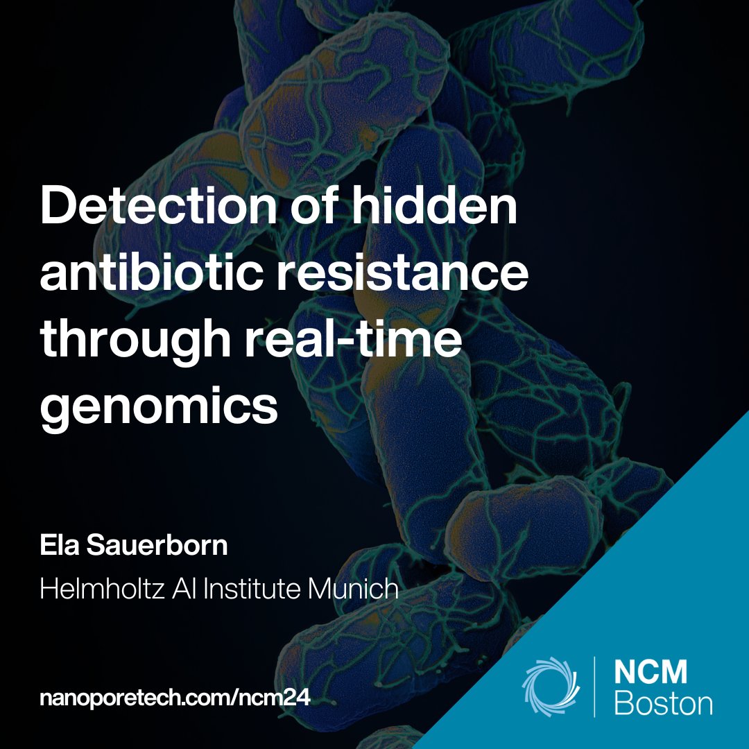 nanopore's tweet photo. Ela Sauerborn is focused on enhancing the speed & accuracy of antibiotic resistance (AR) profiling.
At #nanoporeconf, she’ll discuss the advantages of #realrealtime AR profiling with nanopore technology & its potential to improve clinical decision making: https://t.co/29Rb9B9z9u https://t.co/hQVlOdHJgl