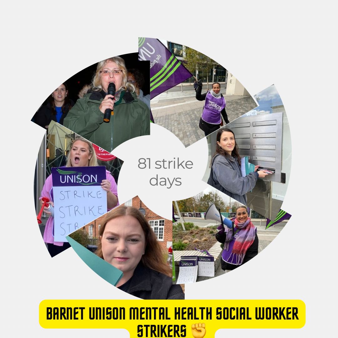 barnet_unison's tweet photo. Support #BarnetUNISON mental health social worker strikers
343 days since the dispute first began
81 days of strike action.
@unisontheunion
@UNISONSteve @mfish_9 @lynmarieohara
#StopStrikeBreaking https://t.co/Wpr6m9NsJV