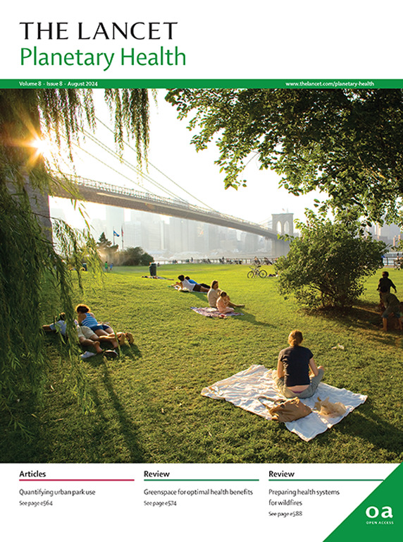 TheLancetPlanet's tweet photo. In our August issue: health benefits of #greenspace; preparing for #wildfires; #floods and birth outcomes; planetary health diets; snakebite; plus more! https://t.co/BghTWknxn8 https://t.co/4J1u2dojTy