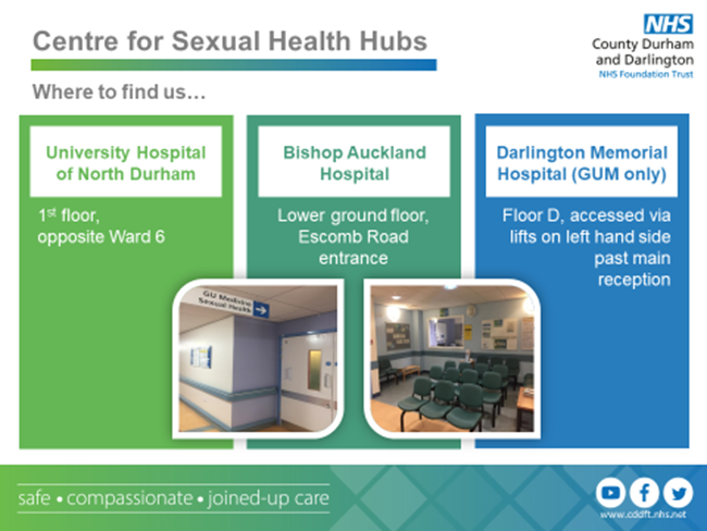 countydurhamsh's tweet photo. Did you know we have 3 Sexual Health Hubs? Here you can access all aspects of your sexual health needs under one roof!
See our website for contact details for each venue
https://t.co/z9DN8sFXdf https://t.co/tYsQT6oSX8
