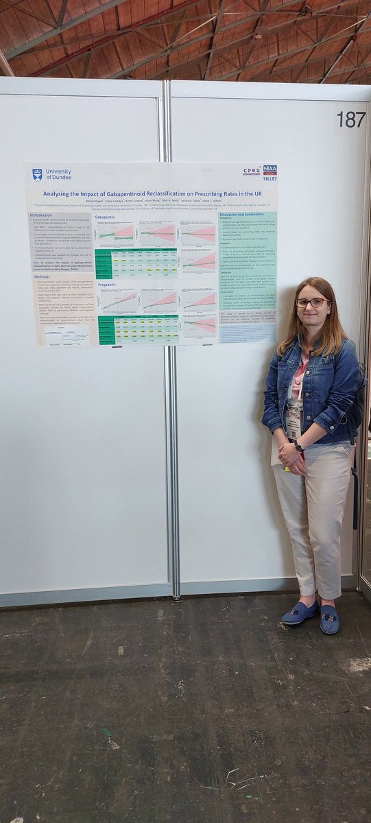 Harry L. Hébert (@hlhebert16) on Twitter photo <a href="/nat_kady/">Natalia</a> is presenting the results of her excellent analysis on the impact of gabapentinoid reclassification on prescribing rates in the UK. Find out more at poster #187 today at the World Congress on Pain.
#WC2024 #IASP2024 <a href="/DundeeCPRG/">Chronic Pain Research Group Dundee University</a> <a href="/UoDMedicine/">UoD Medicine</a> <a href="/Painstorm_APDP/">PAINSTORM Consortium For Neuropathic Pain</a> <a href="/nat_kady/">Natalia</a> is presenting the results of her excellent analysis on the impact of gabapentinoid reclassification on prescribing rates in the UK. Find out more at poster #187 today at the World Congress on Pain.
#WC2024 #IASP2024 <a href="/DundeeCPRG/">Chronic Pain Research Group Dundee University</a> <a href="/UoDMedicine/">UoD Medicine</a> <a href="/Painstorm_APDP/">PAINSTORM Consortium For Neuropathic Pain</a>
