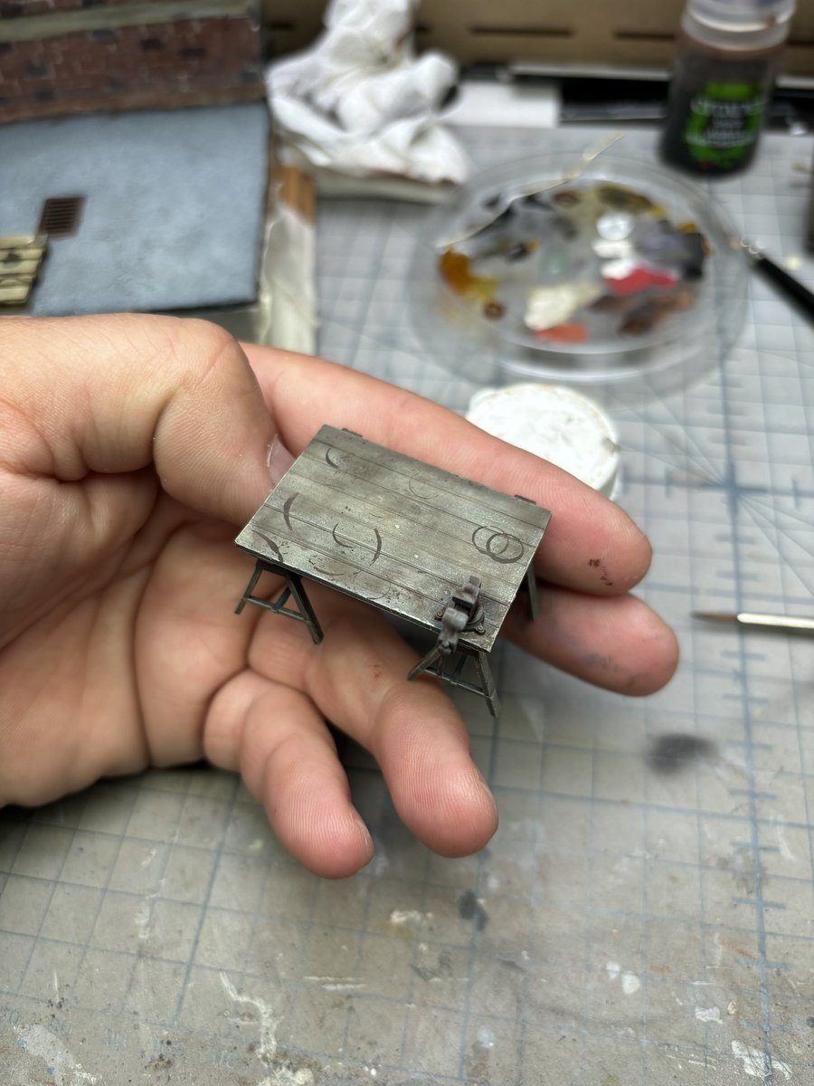 PaintsAndStuff's tweet photo. WIP on a new small project, 1/35 scale. #wip #miniaturepainting #miniatureart #maschinenkrieger https://t.co/WYW241fUW2