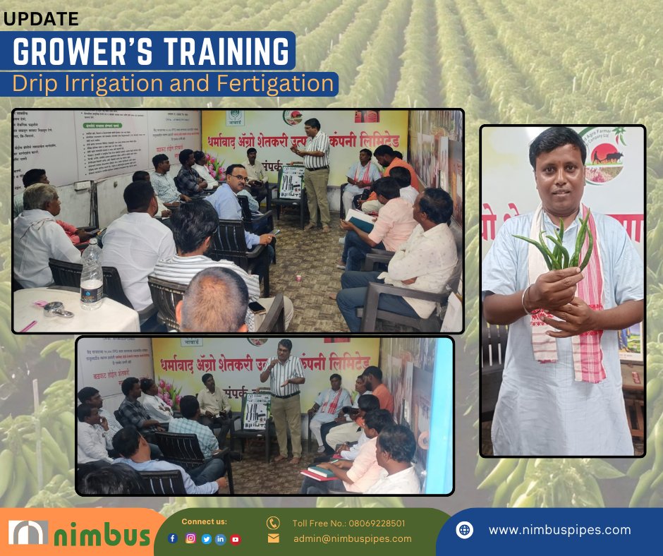 NimbusPipesLtd's tweet image. 🌶️💧 Engaged with chilli growers to enhance water productivity through smart irrigation &amp;amp; fertigation practices. Tackling climate change, one crop at a time! 🌱 #ChilliFarming #WaterEfficiency #SustainableAg #ClimateAdaptation #Fertigation