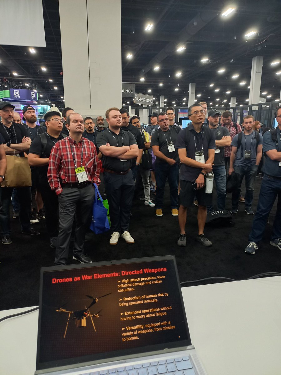 TaiksonTexas's tweet image. Me and @constrainterror had a very good time talking about drones with the people that came to our @BlackHatEvents arsenal stand.

Thanks everyone for coming. See you next sunday at @defcon @DefconParrot