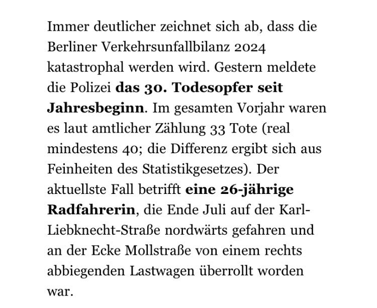 Der Elfenbeinturm (@montydelmuro) on Twitter photo Laut <a href="/Tagesspiegel/">Tagesspiegel</a> sind in Berlin seit Jahresbeginn 30 (!) Menschen bei Verkehrsunfällen GESTORBEN.
Dreissig.
Wann reagiert <a href="/kaiwegner/">Kai Wegner</a> ?
#NieMehrCDU Laut <a href="/Tagesspiegel/">Tagesspiegel</a> sind in Berlin seit Jahresbeginn 30 (!) Menschen bei Verkehrsunfällen GESTORBEN.
Dreissig.
Wann reagiert <a href="/kaiwegner/">Kai Wegner</a> ?
#NieMehrCDU