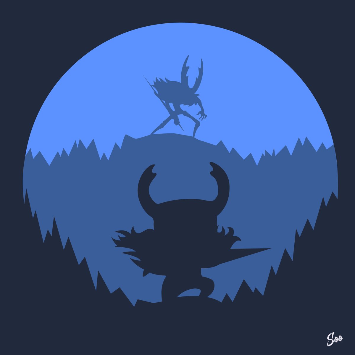 🎨✨ Just finished this flat art piece of The Vessel vs. The Hollow Knight! 🛡️⚔️ Still waiting for Silksong like...🤡🤡

#HollowKnight #Silksong #IndieGames #FlatArt #GameArt #Illustration #GamingCommunity #GameDev