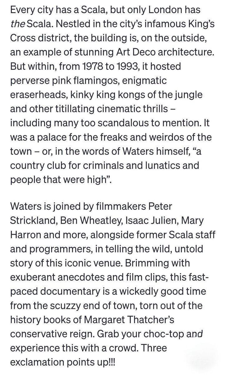 scalacinema's tweet image. SCALA!!! in Oz!

We&apos;re loving this description of SCALA!!! at the @MIFFofficial, starting today until the 25th. According to the website, tickets for our movie are selling fast... 

miff.com.au/program/film/s…