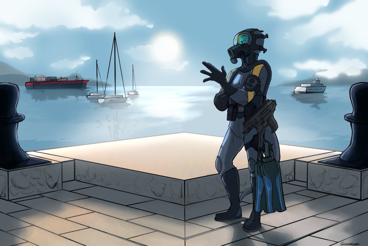 The clear visor version of the earlier NOA agent art from earlier, for those of you who prefer the handsome lizard seen somewhat in person when he's in action :3

x.com/Lazlo74Lizer/s…