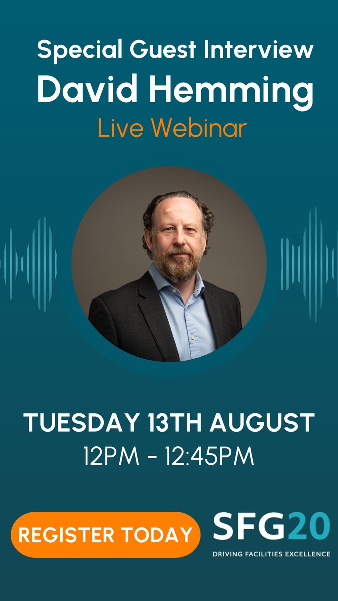 Special guest David Hemming will be joining the latest SFG20 webinar - don't miss out.

Learn about the risks of non-compliance from industry experts, and put critical steps in place to achieve building maintenance compliance.

social.sfg20.co.uk/4dnMAao