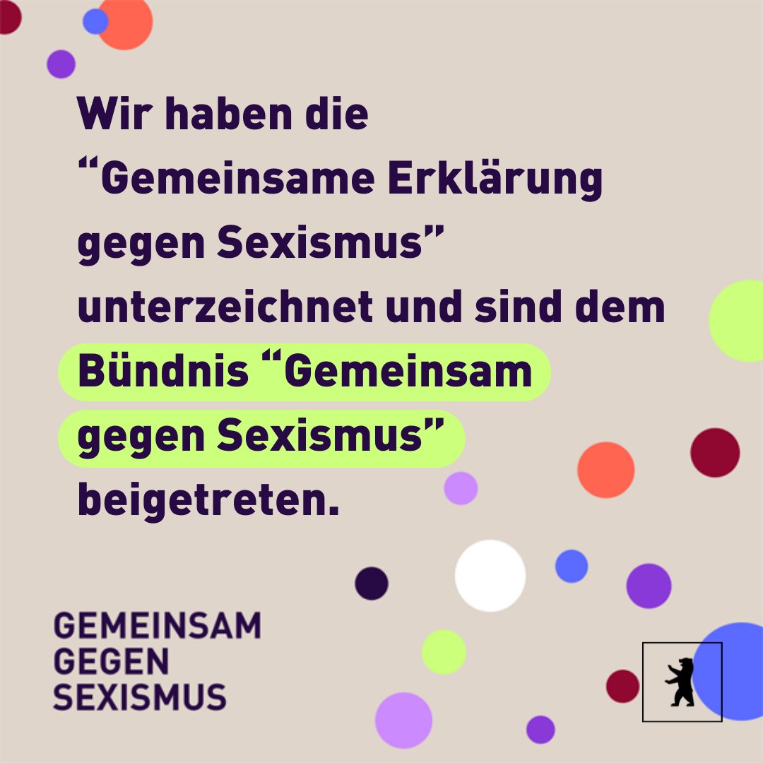 Sexismus und sexuelle Belästigung erkennen und wirksam entgegentreten - ob im Job oder im öffentlichen Raum. Dafür steht auch das Bezirksamt Mitte ein und ist nun dem Bündnis "Gemeinsam gegen Sexismus" beigetreten. Mehr Infos zum Bündnis ➡️t1p.de/yq8ew  <a href="/gegenSexismus/">Bündnis "Gemeinsam gegen Sexismus"</a>
